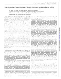 Muscle pain induces task-dependent changes in cervical agonist
