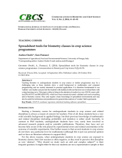Spreadsheet tools for biometry classes in crop - Agrobiol