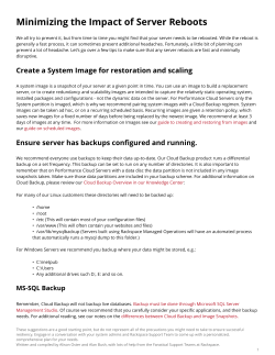 Minimizing the Impact of Server Reboots