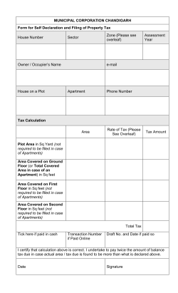 Form for Self Declaration and Filing of Property Tax