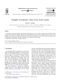 Doppler broadened c-lines from exotic nuclei