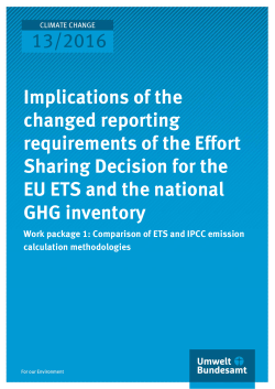Implications of changed reporting requirements by the Effort Sharing