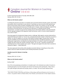 Where are the female coaches - Coaching Association of Canada