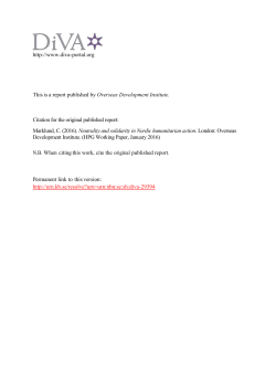 Neutrality and solidarity in Nordic humanitarian action