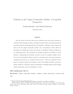 Collusion in the Copper Commodity Market: A Long