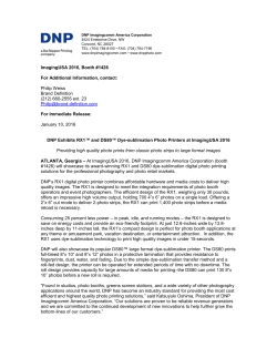 DNP Exhibits RX1 and DS80 Dye-sublimation Photo