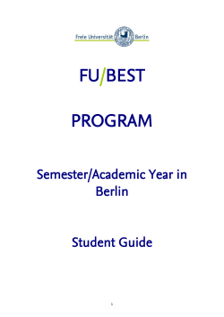 FU/BEST PROGRAM - Freie Universit&auml;t Berlin