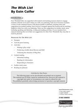 NWS Web Sheets The Wish List - Pearson Schools and FE Colleges