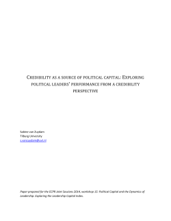 Credibility as a Source of Political Capital