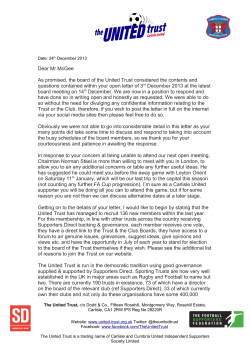 Dear Mr McGee As promised, the board of the United Trust