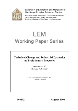 Technical Change and Industrial Dynamics as Evolutionary Processes