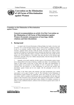 General recommendation 29 On Economic consequences of