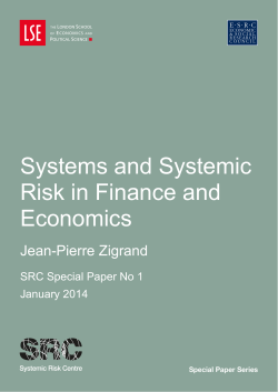 Systems and Systemic Risk in Finance and Economics