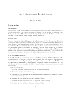 Lab 2: Kinematics and Terminal Velocity