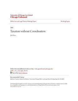 Taxation without Coordination - Chicago Unbound