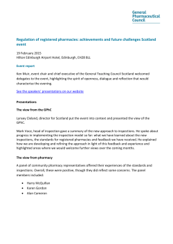 Scotland inspections event report 19 February 2015