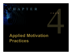 Applied Motivation Practices Applied Motivation Practices