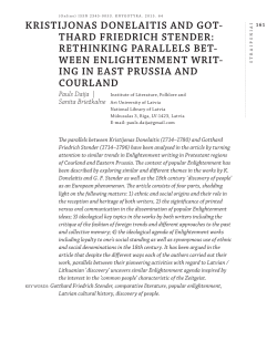 KrISTIJONAS DONelAITIS AND GOT- THArD FrIeDrICH