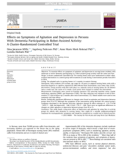 Effects on Symptoms of Agitation and Depression in