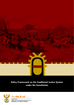 Policy Framework on the Traditional Justice System under the