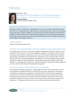 The Root Of The Problem: Poor Requirements