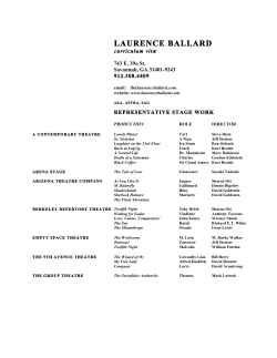 - Laurence Ballard Actor and Theatre Arts Coach