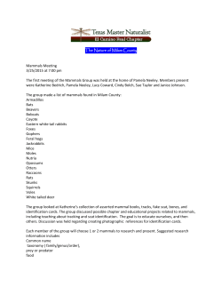 Mammals mtg 3-25-2015