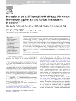 Evaluation of the Cadi ThermoSENSOR Wireless Skin