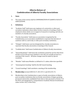 Alberta Bylaws of Confederation of Alberta Faculty Associations