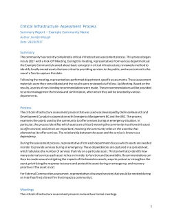 CI Assessment Summary Report &ndash; Example