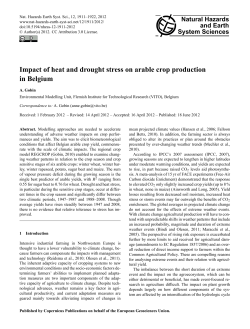 Impact of heat and drought stress on arable crop production in