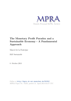 The Monetary Profit Paradox and a Sustainable Economy