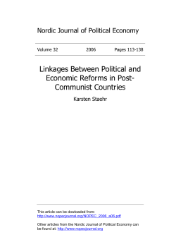 Linkages Between Political and Economic Reforms in Post
