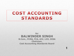 COST ACCOUNTING STANDARDS – MATERIALS A. RAW