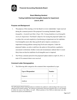 Board Meeting Handout Testing Indefinite-lived Intangible
