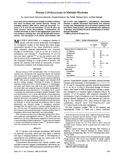 Plasma Cell Karyotype in Multiple Myeloma