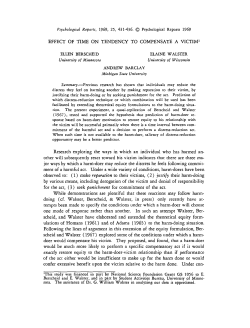 Effects of time on tendency to compensate a victim.