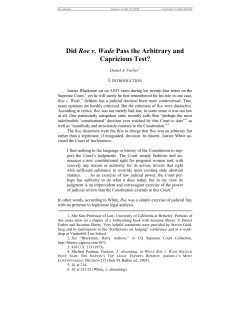 Did Roe v. Wade Pass the Arbitrary and Capricious Test?