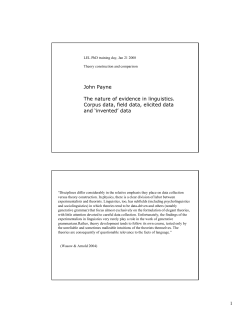 LEL PhD training day, Jan 21 2008 Theory construction and