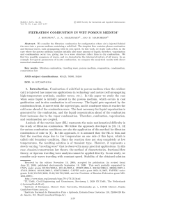 FILTRATION COMBUSTION IN WET POROUS MEDIUM 1