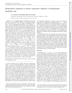 Homeostatic responses to caloric restriction: influence of