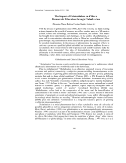 The Impact of Existentialism on China`s Democratic Education
