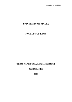Guidelines for Term Paper on a Legal Subject
