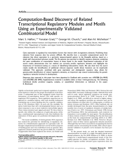 Computation-Based Discovery of Related Transcriptional