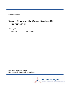 Serum Triglyceride Quantification Kit (Fluorometric)