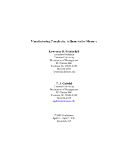 Manufacturing Complexity