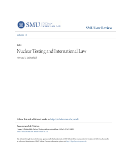Nuclear Testing and International Law