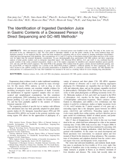 The Identification of Ingested Dandelion Juice in Gastric Contents of