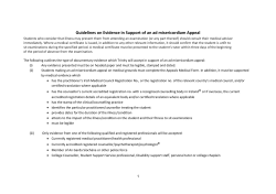 Guidelines on Evidence in Support of an ad misericordiam Appeal *