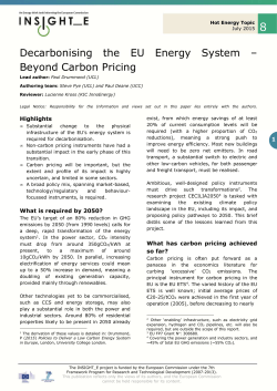 Decarbonising the EU Energy System &ndash; Beyond Carbon Pricing